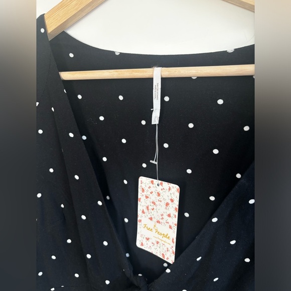 FREE PEOPLE | BNWT All yours black and white polka dot dress | size 2 - Picture 7 of 10